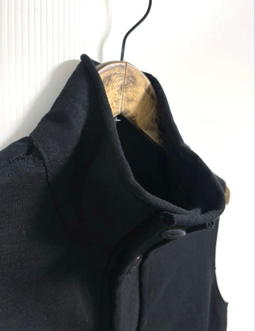 JURGEN LEHLヨーガンレール　スウェットベスト 切りっぱなし　染め黒　綿