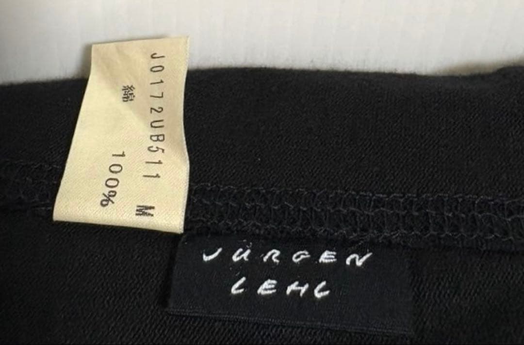 JURGEN LEHLヨーガンレール　スウェットベスト 切りっぱなし　染め黒　綿