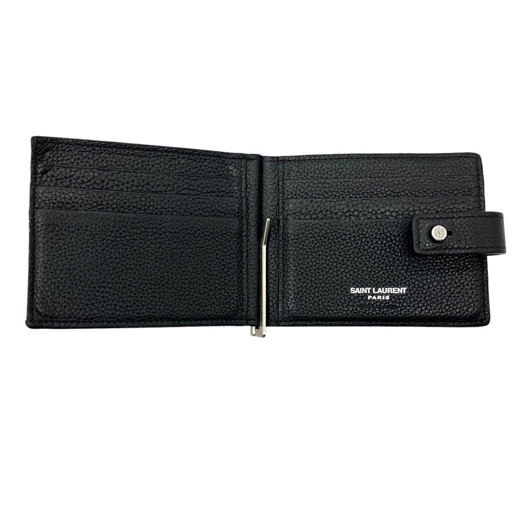 良品 1838 SAINT LAURENT マネークリップ カサンドラ シボ革