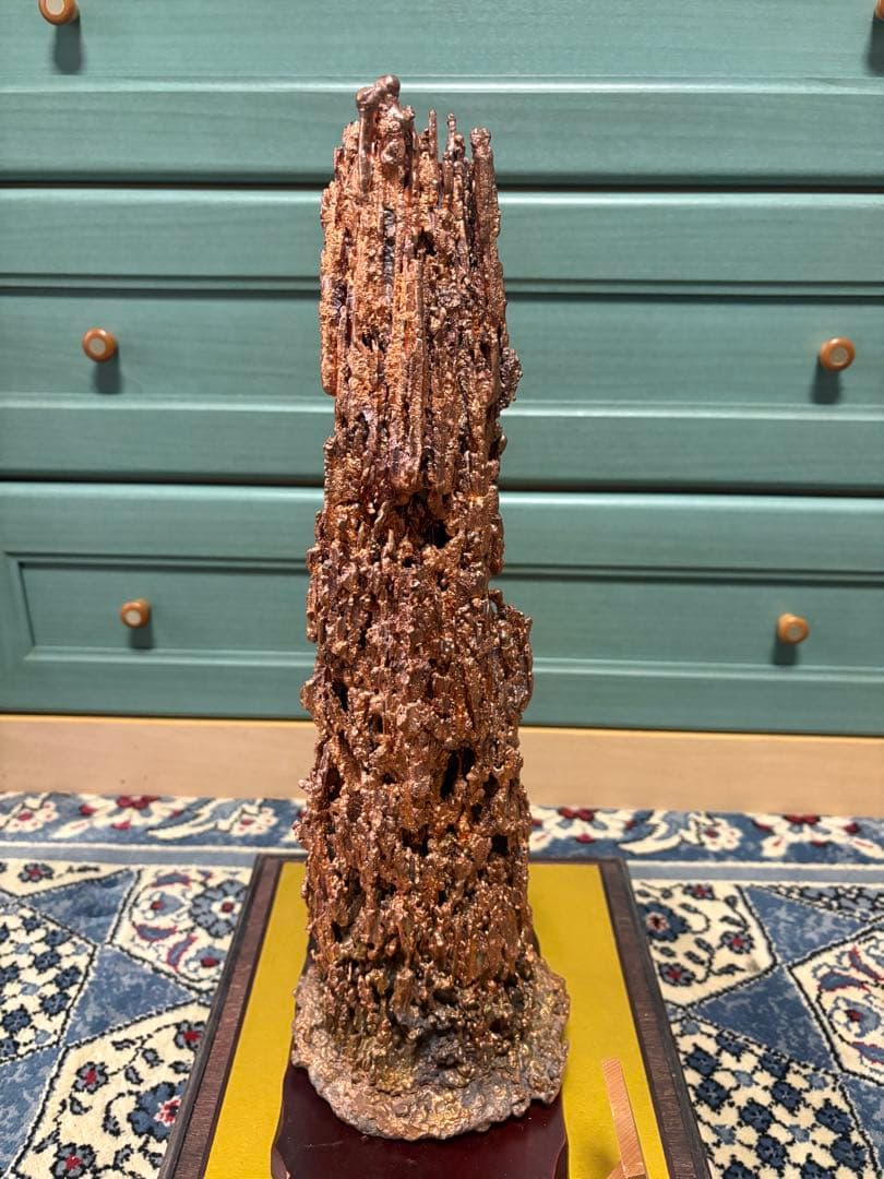 【中古　土台＆専用ガラスケース付】銅滴（含金銀銅製）住友金属鉱山 8.0kg