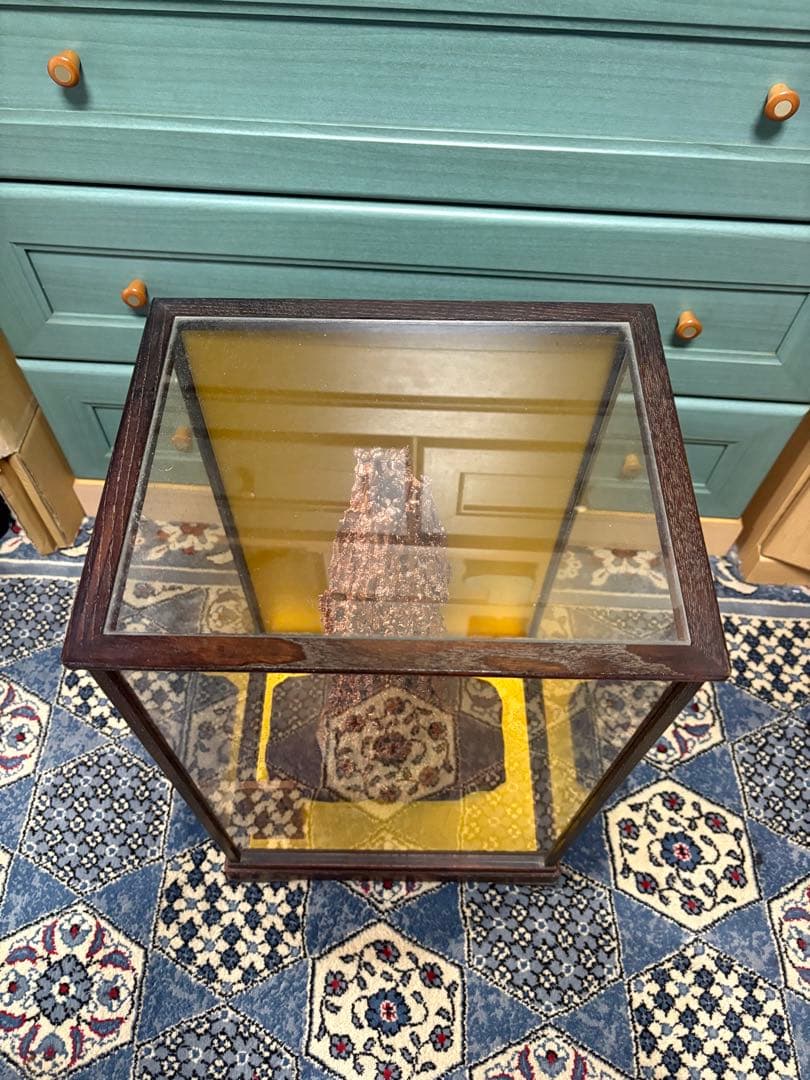 【中古　土台＆専用ガラスケース付】銅滴（含金銀銅製）住友金属鉱山 8.0kg