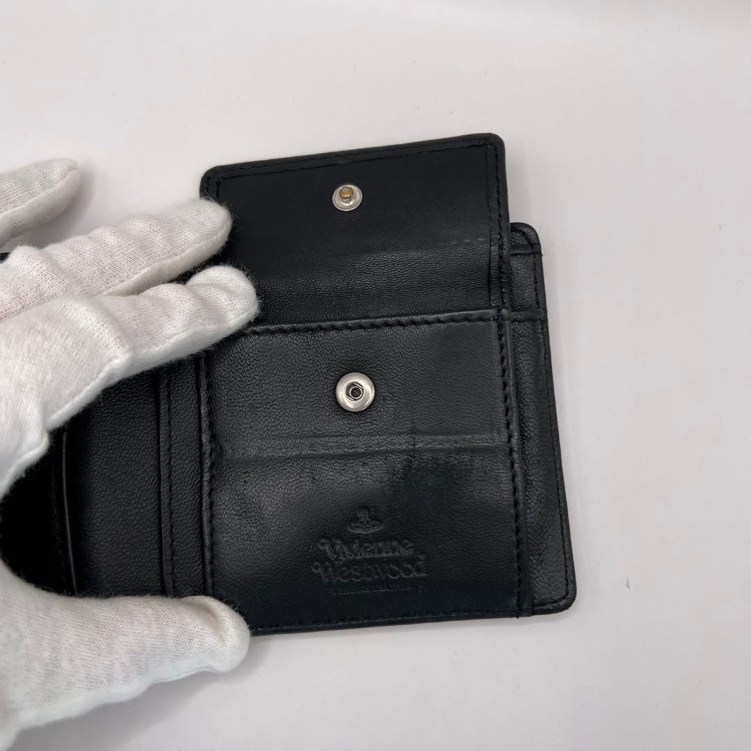 vivienne westwood 二つ折り財布　ブラック　EMMA ブルー