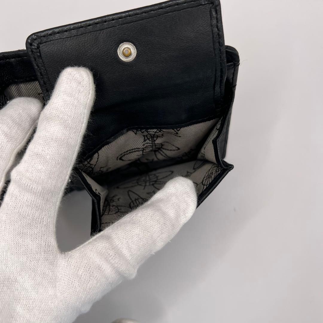 vivienne westwood 二つ折り財布　ブラック　EMMA ブルー