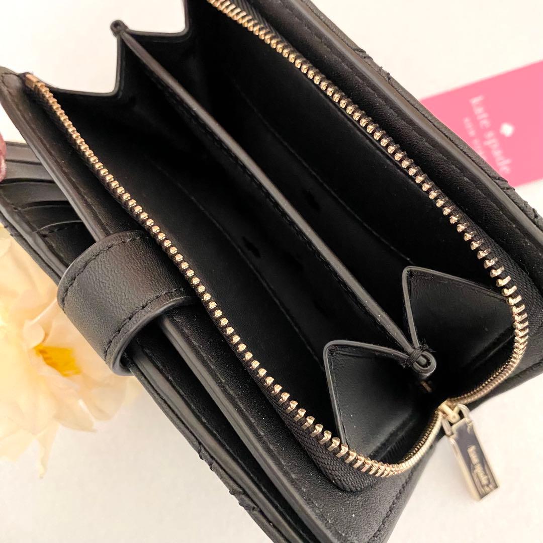 新品　正規品☆kate spade 折り財布　ブラック　レザー　二つ折り財布