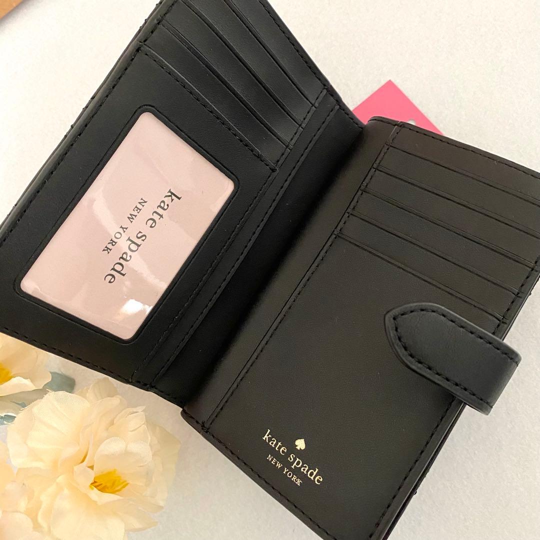 新品　正規品☆kate spade 折り財布　ブラック　レザー　二つ折り財布