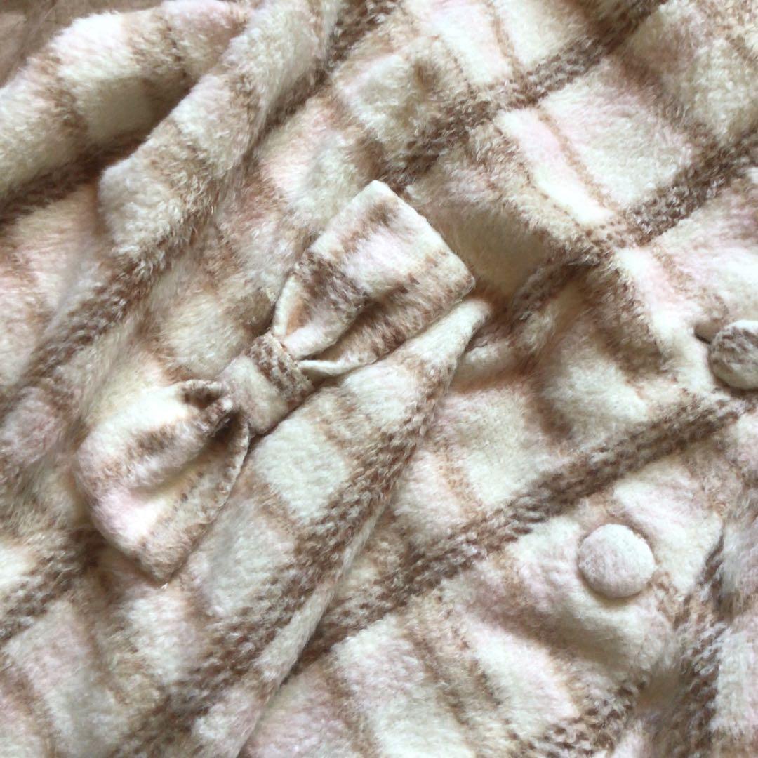 y2k LIZ LISAリズリサ　希少チェックファーポンチョ　グランジ　姫ギャル