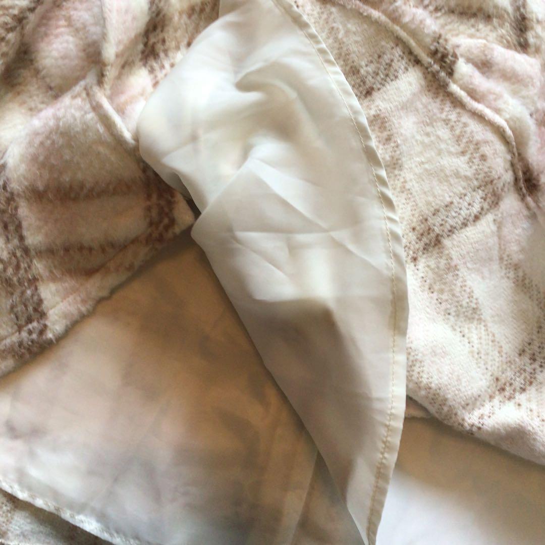 y2k LIZ LISAリズリサ　希少チェックファーポンチョ　グランジ　姫ギャル