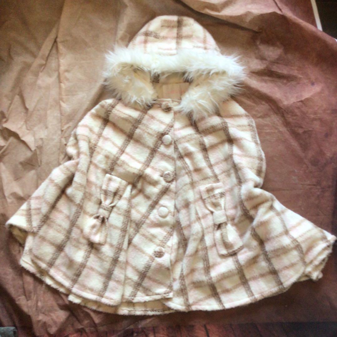 y2k LIZ LISAリズリサ　希少チェックファーポンチョ　グランジ　姫ギャル