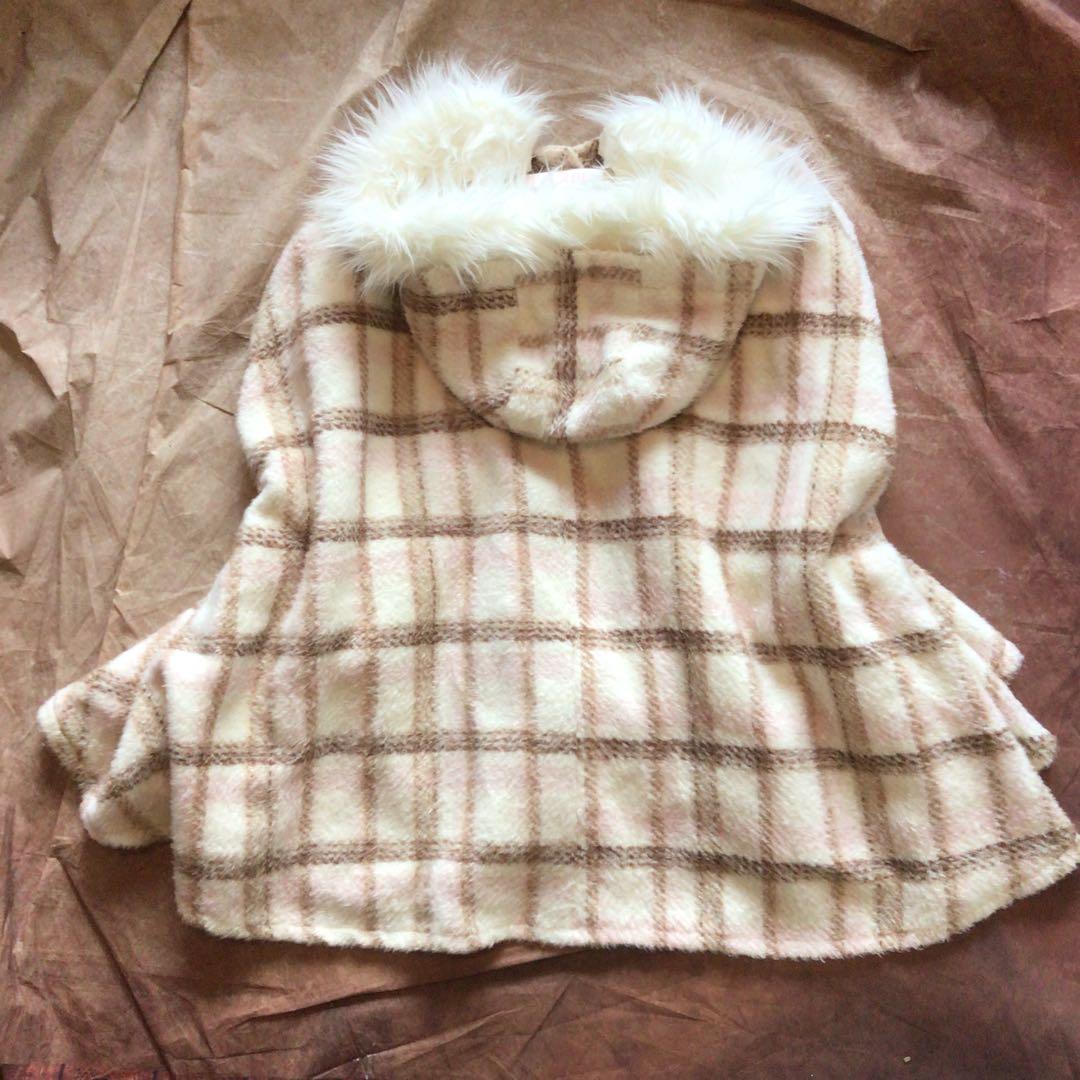 y2k LIZ LISAリズリサ　希少チェックファーポンチョ　グランジ　姫ギャル