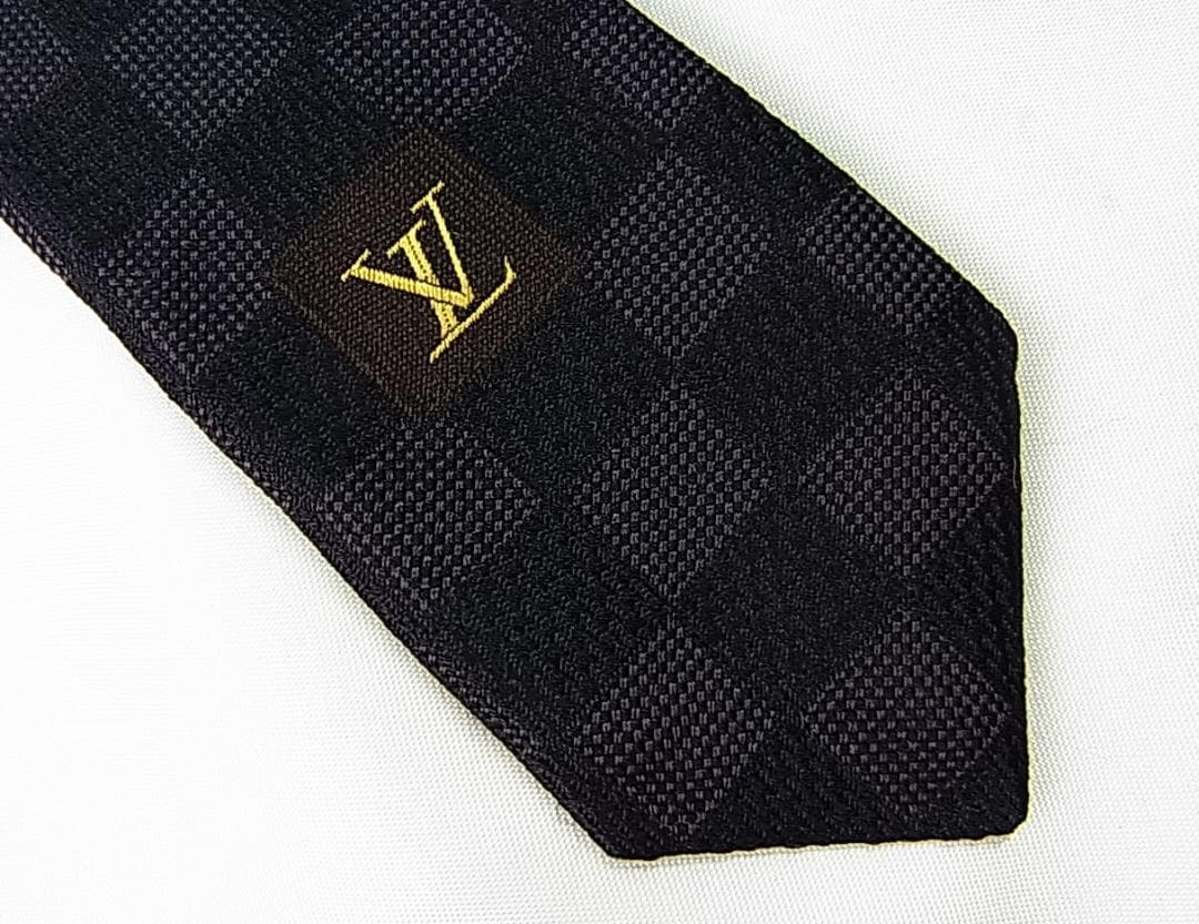 正規自宅保管品ルイヴィトン ネクタイM74139クラヴァットダミエクラシック