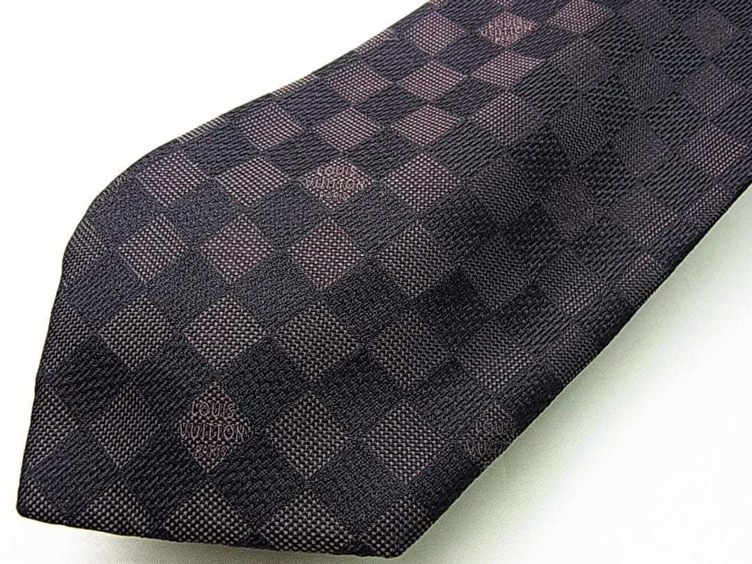正規自宅保管品ルイヴィトン ネクタイM74139クラヴァットダミエクラシック