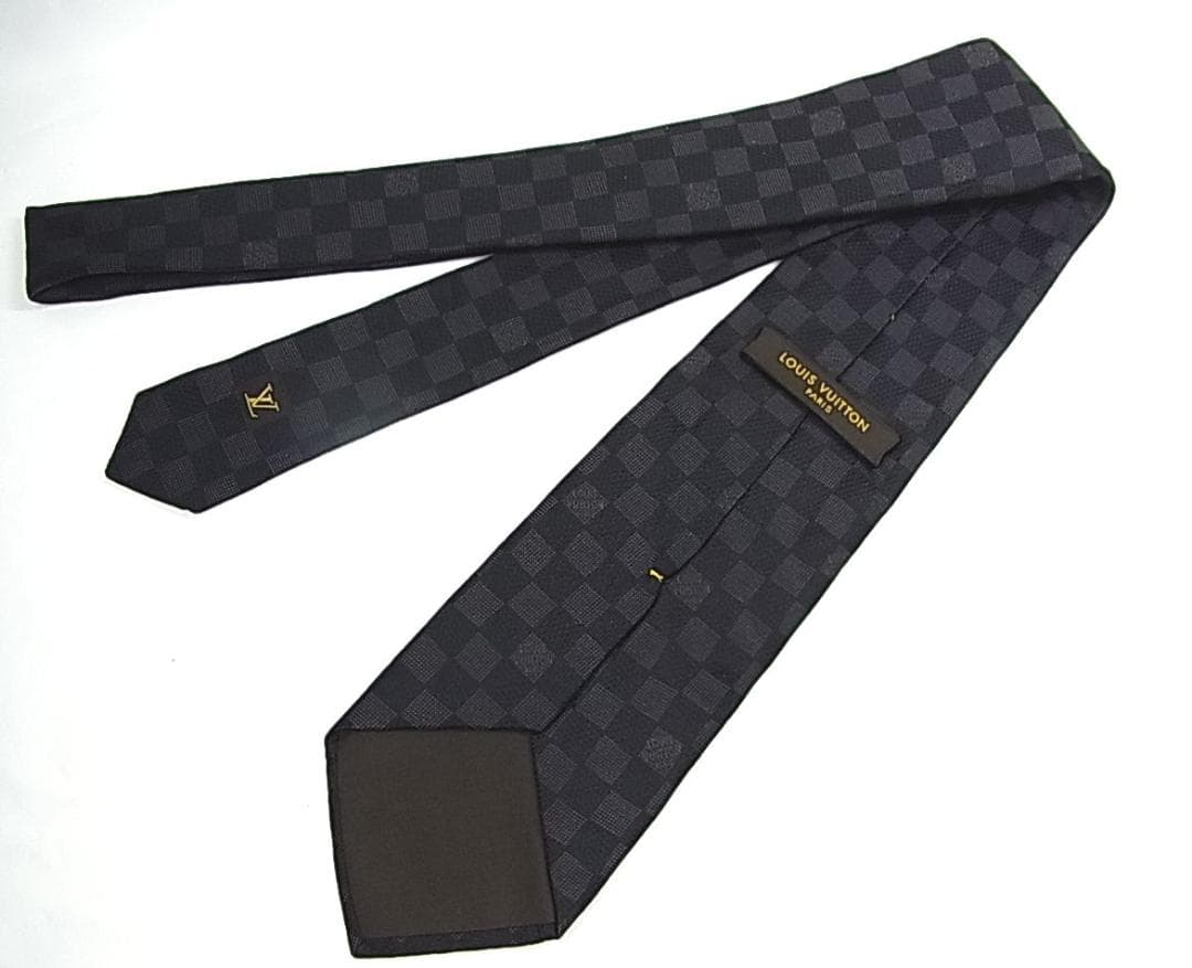 正規自宅保管品ルイヴィトン ネクタイM74139クラヴァットダミエクラシック