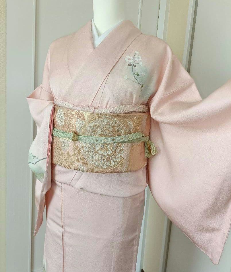 正絹訪問着（しつけ糸付き）　フルセット4点　卒業式　入学式　宮参り　七五三