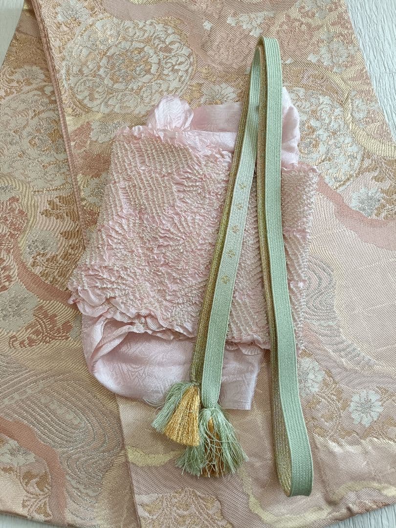 正絹訪問着（しつけ糸付き）　フルセット4点　卒業式　入学式　宮参り　七五三