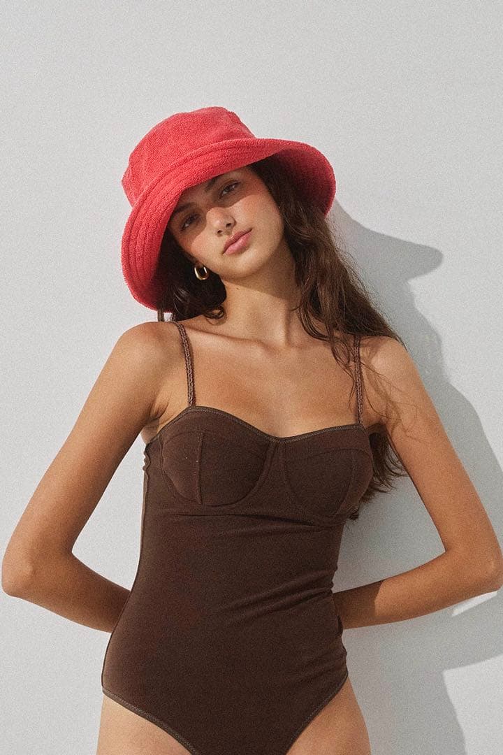 完売品 alexia stam Terry Bucket Hat バケハ レッド