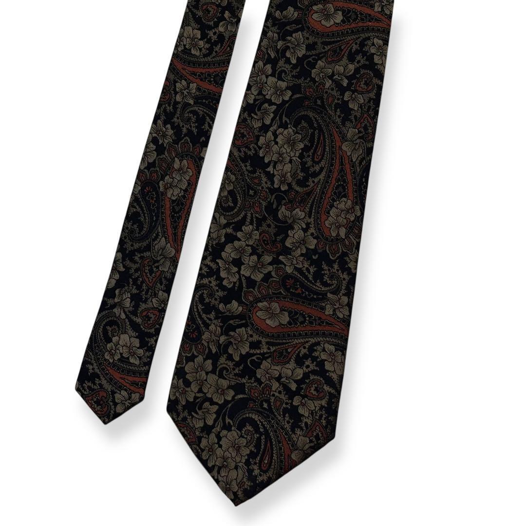 極美品✨Aquascutum ネクタイ　アクアスキュータム　ペイズリーブラック