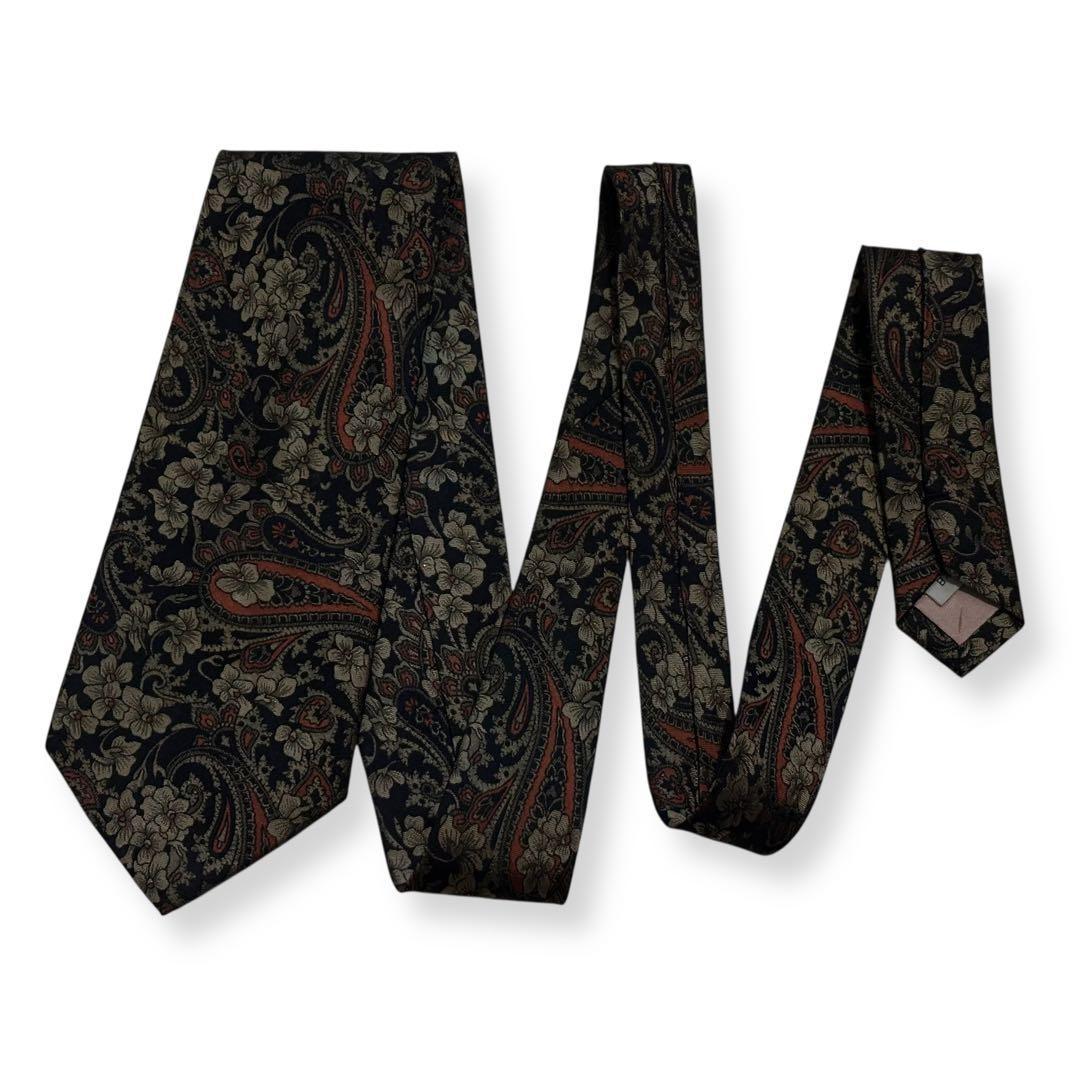 極美品✨Aquascutum ネクタイ　アクアスキュータム　ペイズリーブラック