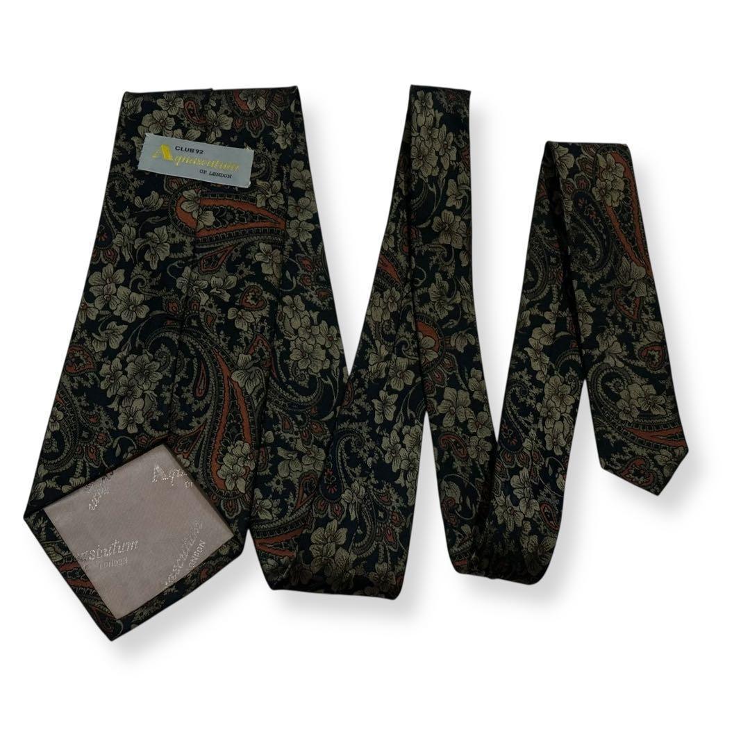 極美品✨Aquascutum ネクタイ　アクアスキュータム　ペイズリーブラック