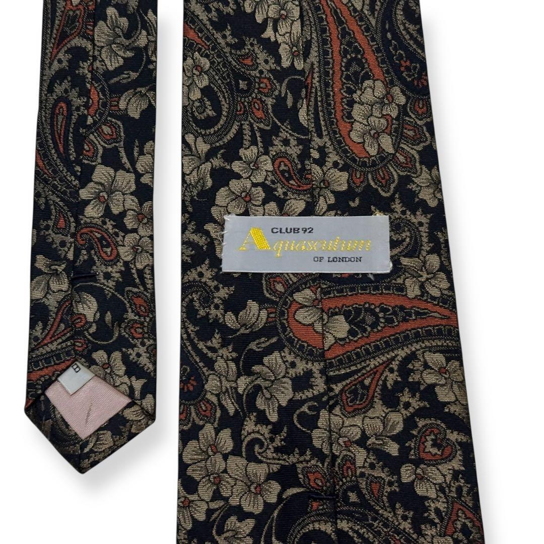 極美品✨Aquascutum ネクタイ　アクアスキュータム　ペイズリーブラック