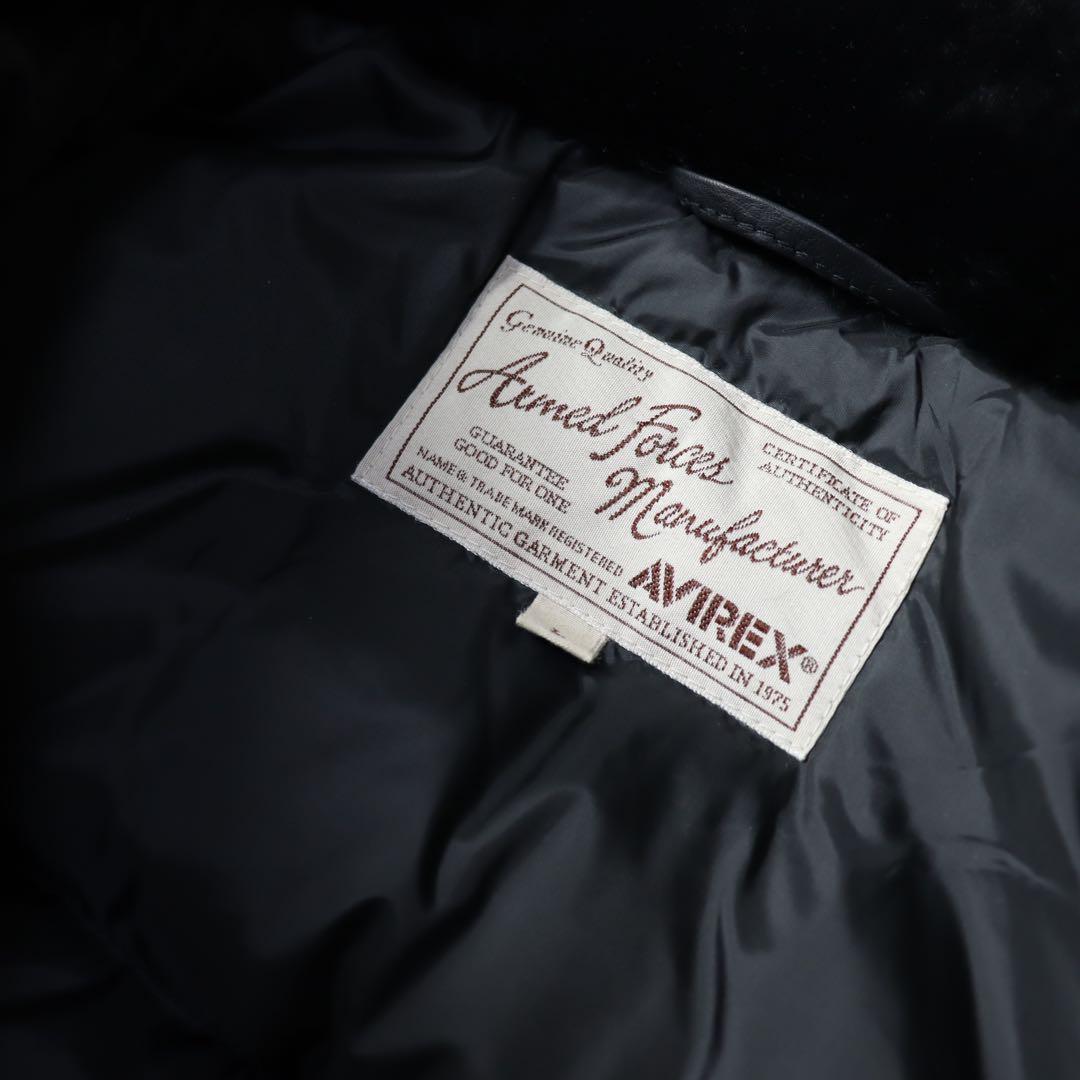 美品　AVIREX アヴィレックス　ラム ジャケット　本革　ダウンジャケット　黒