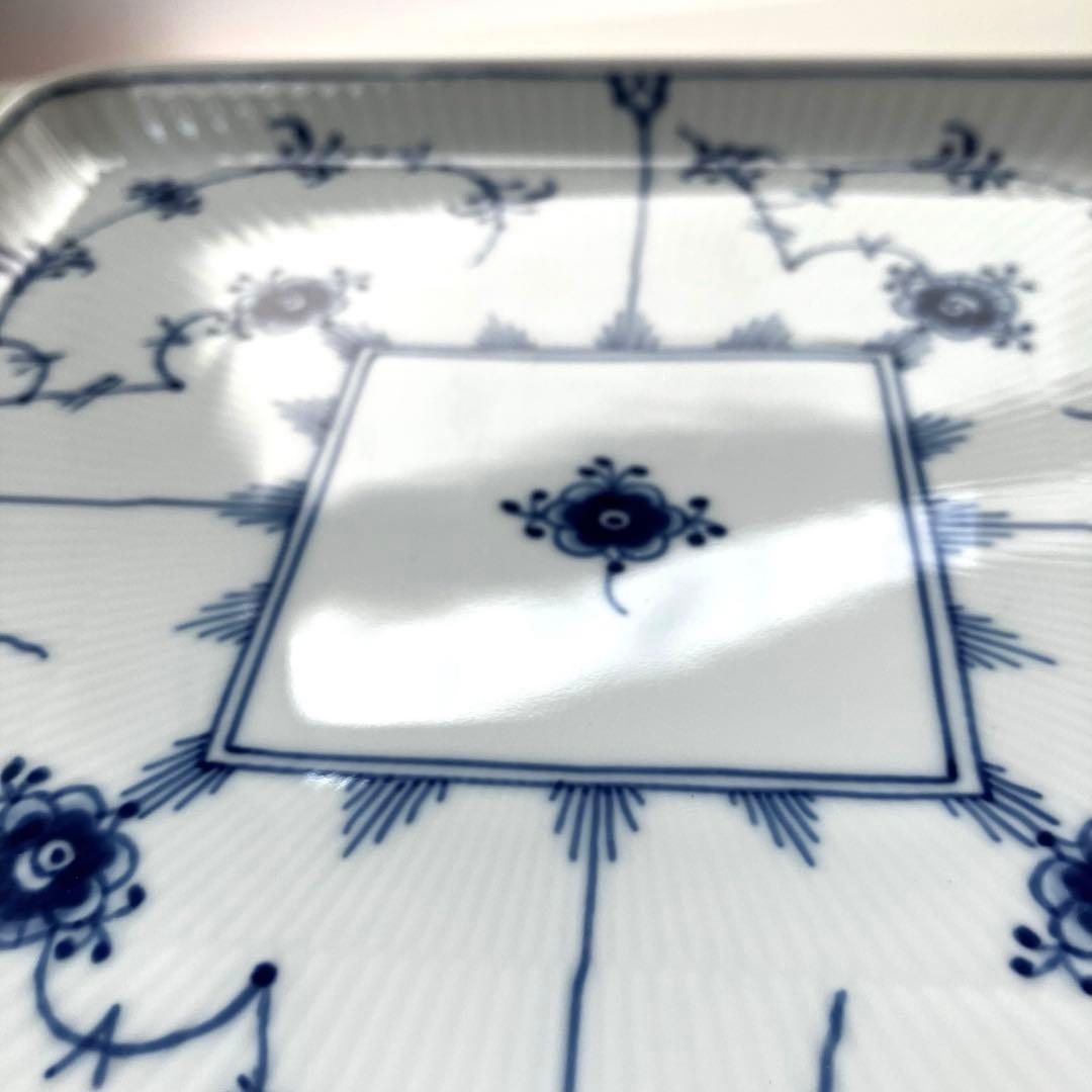 ロイヤルコペンハーゲン ブルーフルーテッド 角皿 20cm 新品