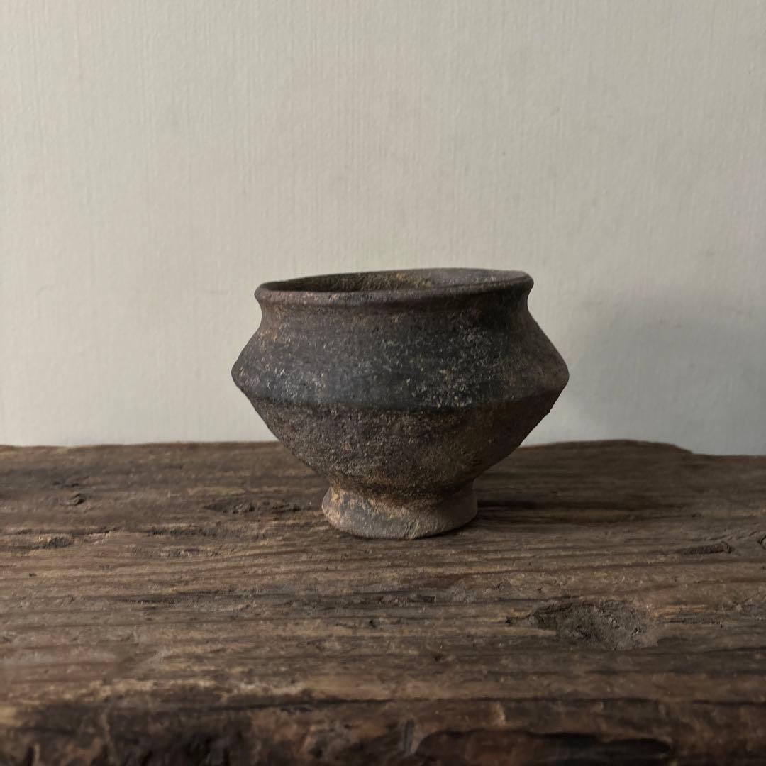 須恵器小壺　古美術　古道具　花器　アンティーク　骨董　新羅　高麗　南蛮　検:李朝