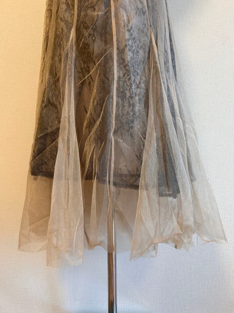 ♥パーティードレス 結婚式 お呼ばれ二次会 ノースリーブフォーマルラメチュール