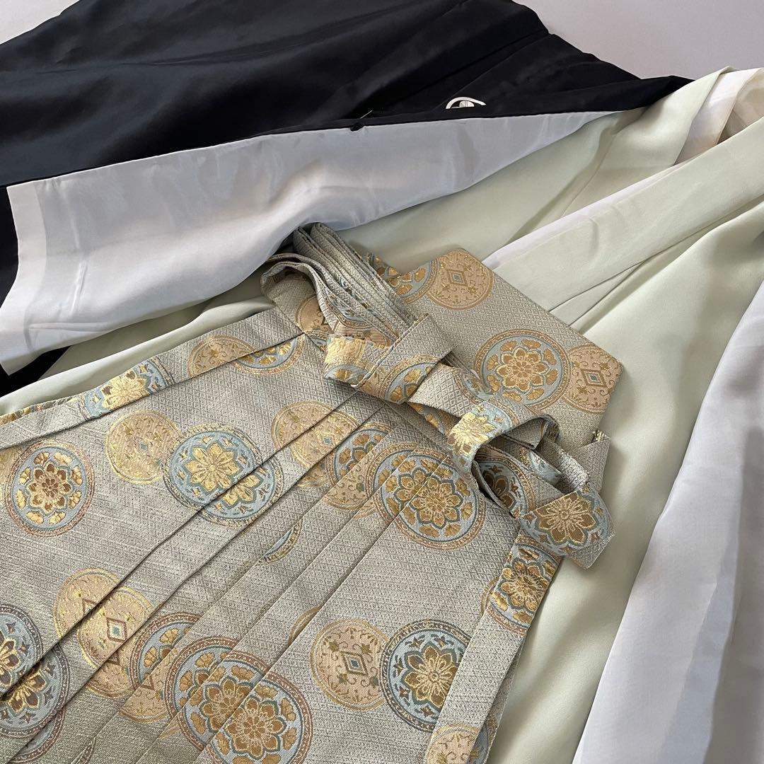 美品　七五三　5歳　男の子　正絹　羽織セット　袴コーデ