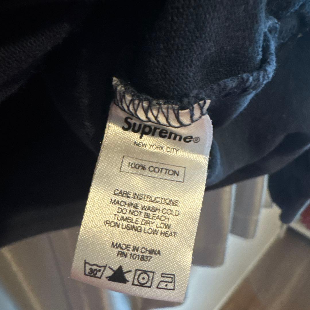 Supreme ラガーシャツ M ネイビー/ホワイト　rugby shirt