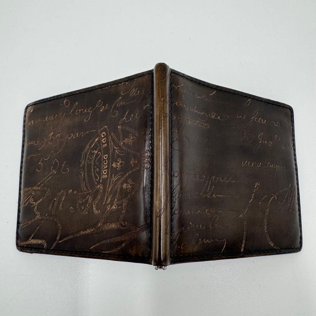 ベルルッティ カリグラフィ レザー マネークリップ カードケース 2つ折り財布