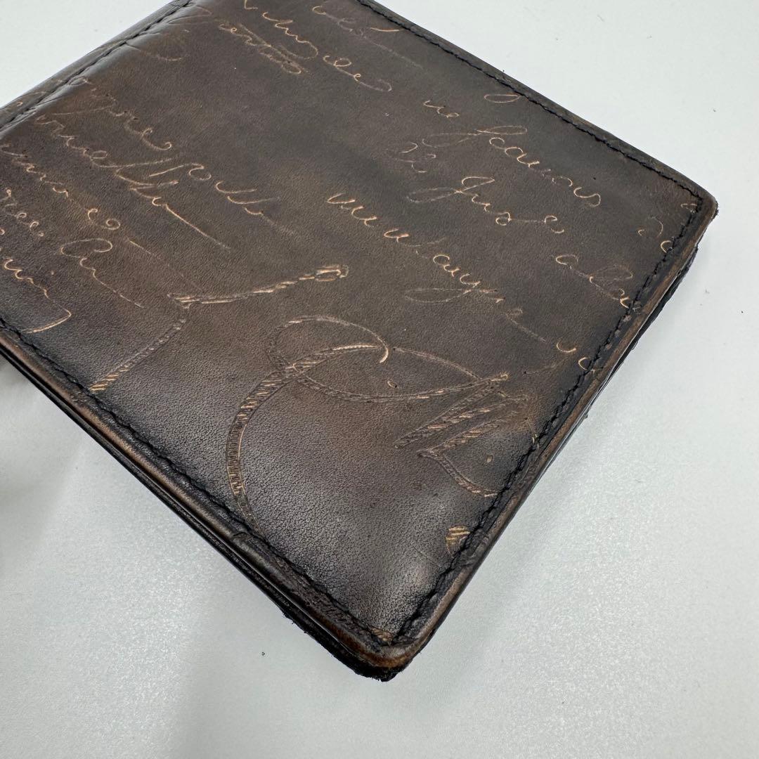 ベルルッティ カリグラフィ レザー マネークリップ カードケース 2つ折り財布