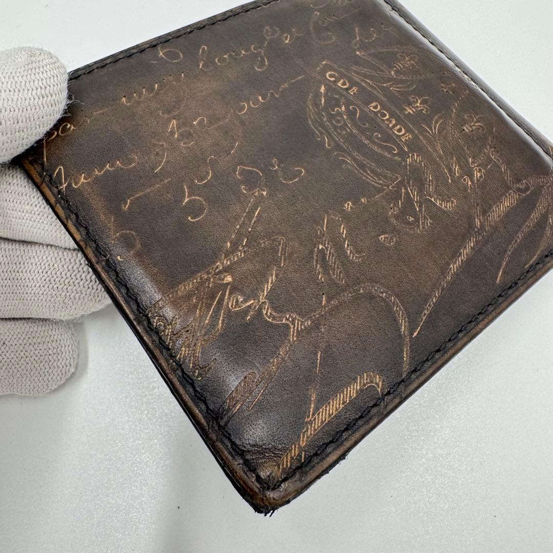 ベルルッティ カリグラフィ レザー マネークリップ カードケース 2つ折り財布