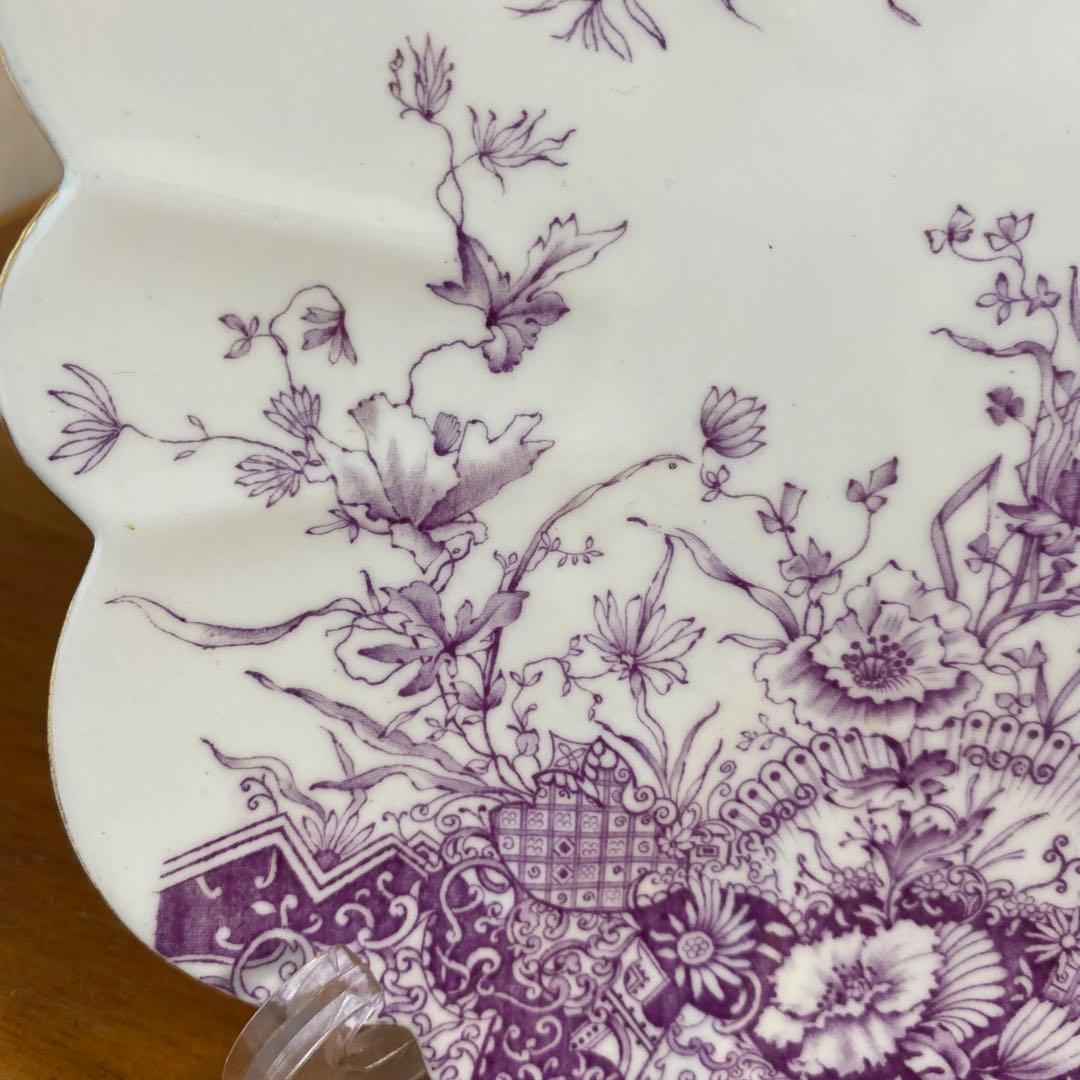 ワイルマン　フォリー　パープル　フラワー　デイジーシェイプ　23cm プレート