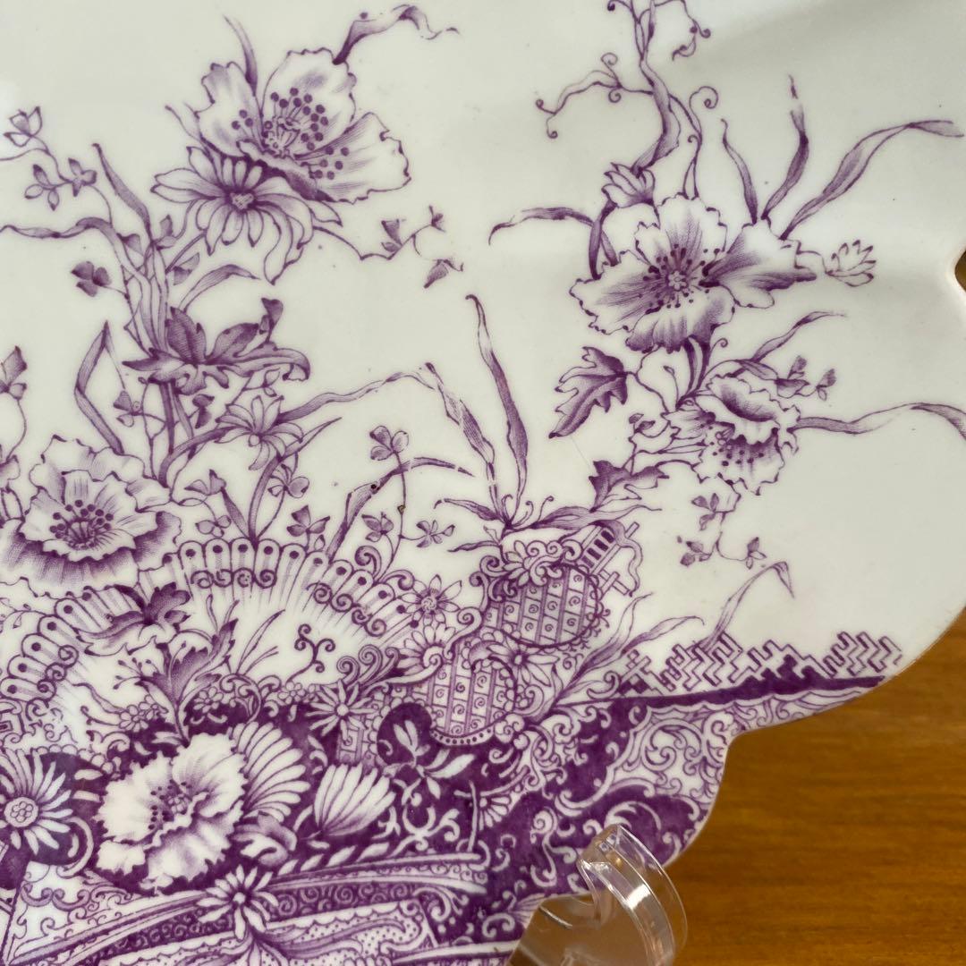 ワイルマン　フォリー　パープル　フラワー　デイジーシェイプ　23cm プレート