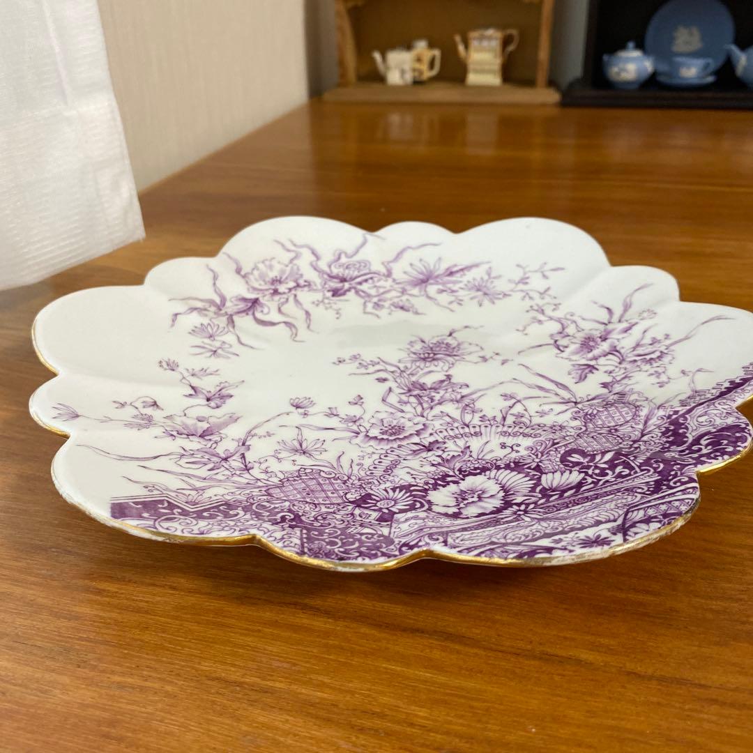 ワイルマン　フォリー　パープル　フラワー　デイジーシェイプ　23cm プレート