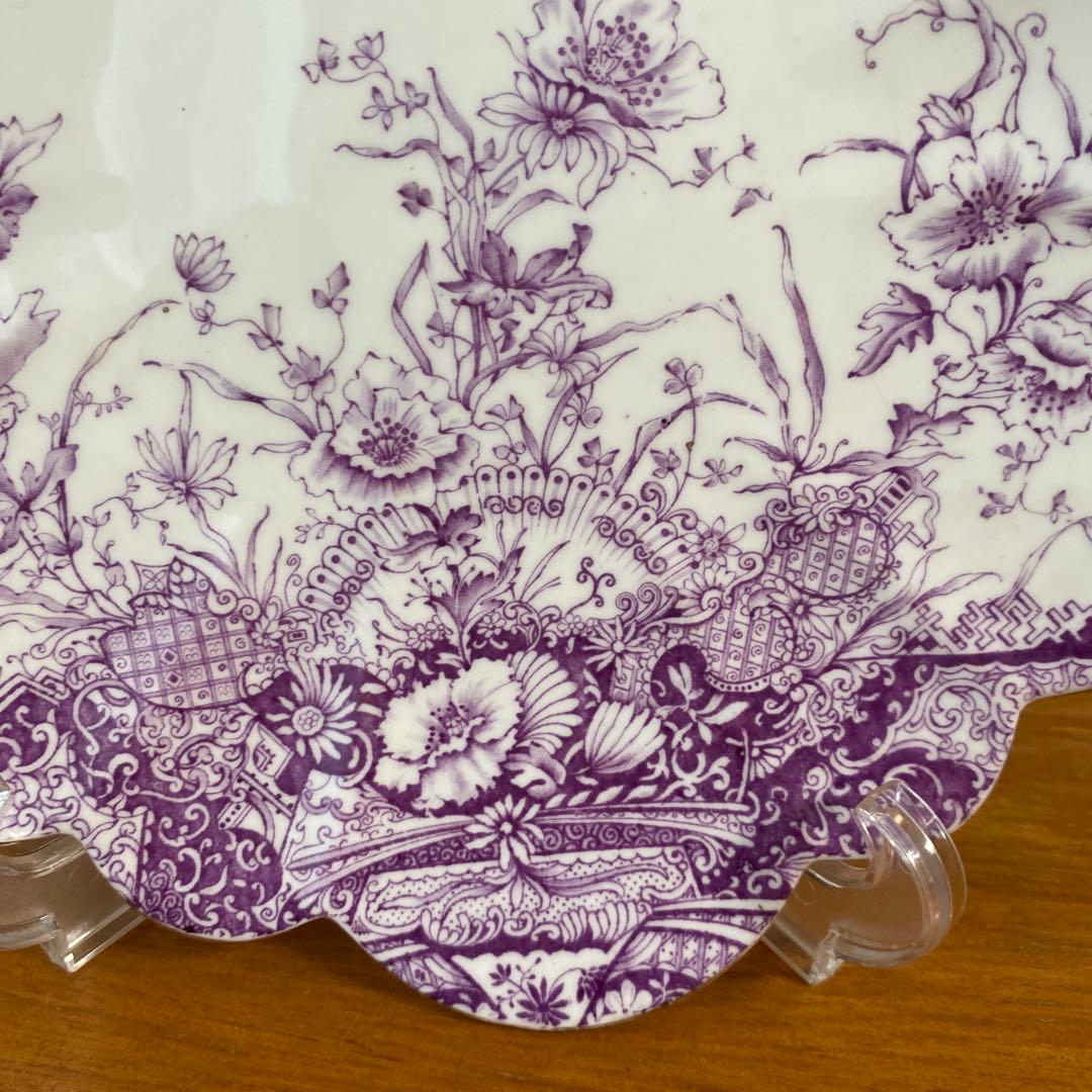 ワイルマン　フォリー　パープル　フラワー　デイジーシェイプ　23cm プレート