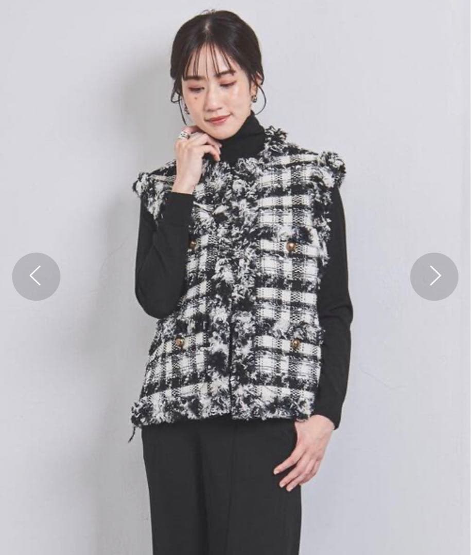 ユナイテッドアローズ　チェックツイードベスト