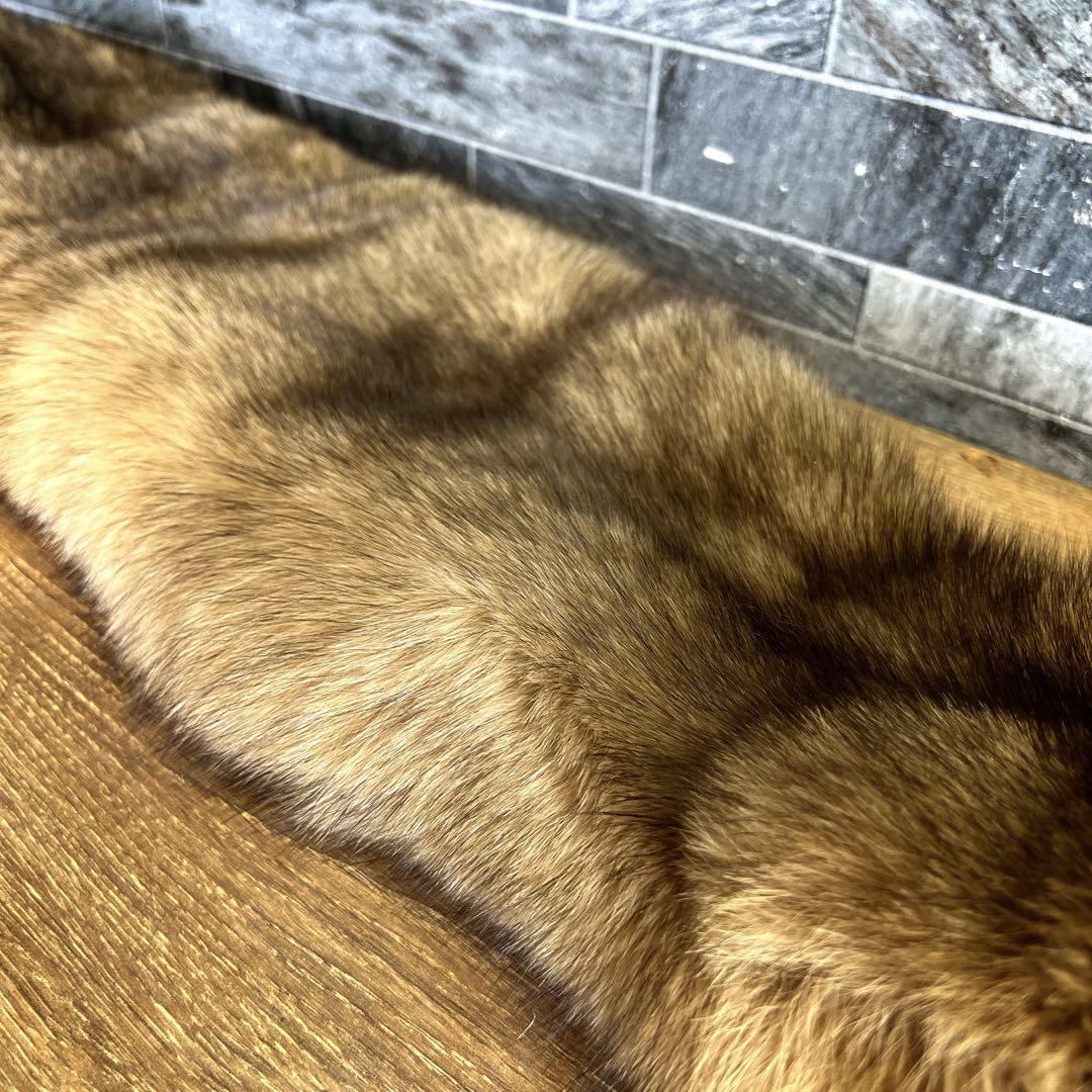【美品】【希少】　フォックス　青狐　リアルファー　毛皮　襟巻　剥製　頭足付