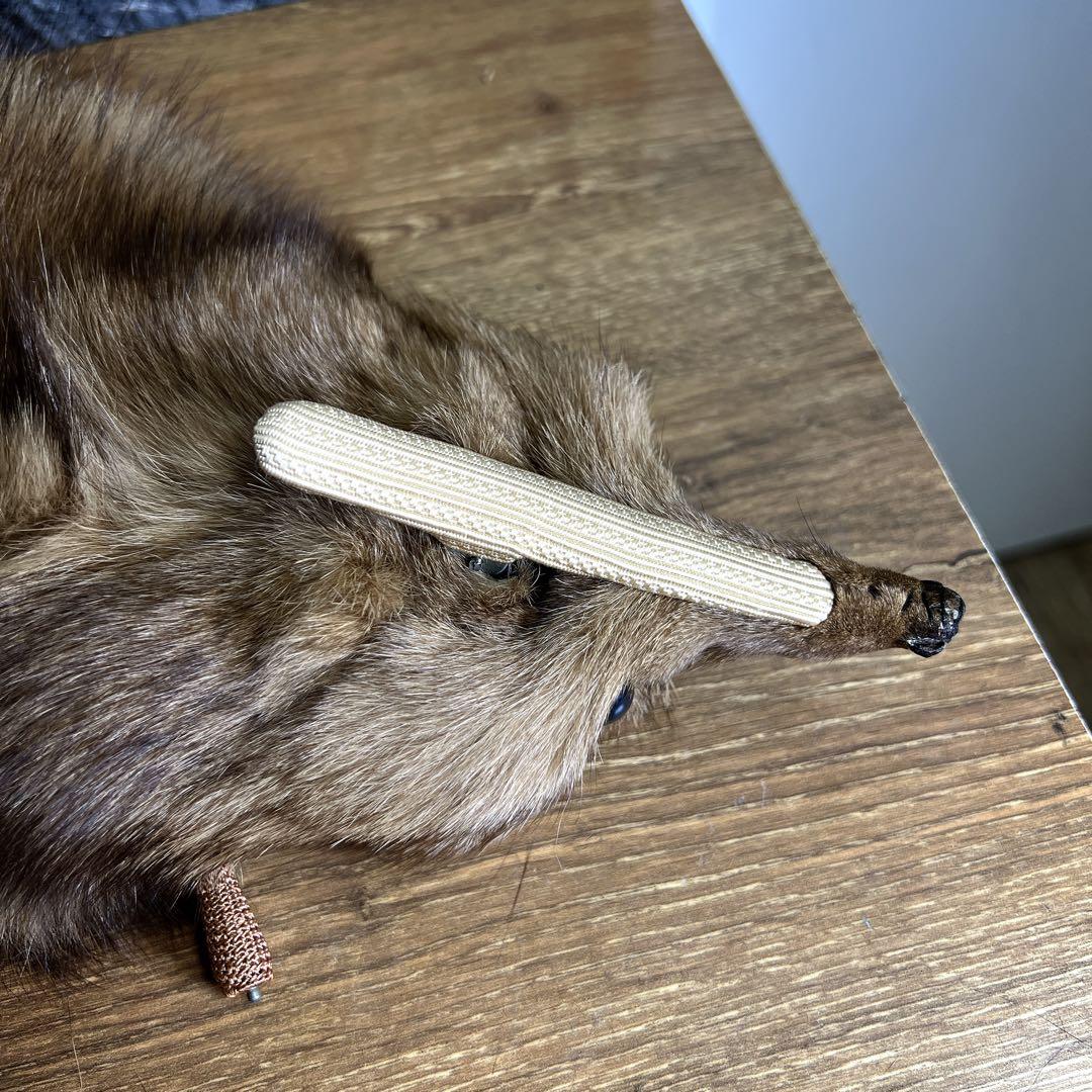 【美品】【希少】　フォックス　青狐　リアルファー　毛皮　襟巻　剥製　頭足付