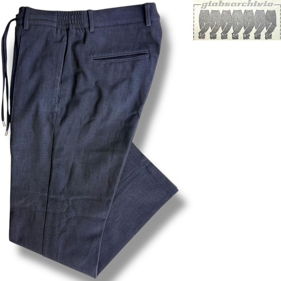 J7183美品 ジャブスアルキヴィオ 永久クリースマサッチョデニムスラックス48