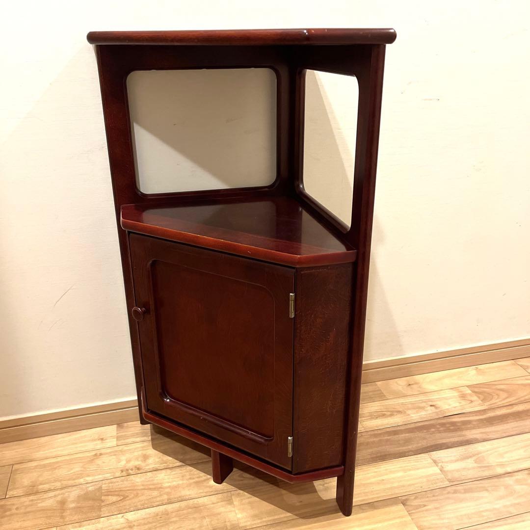 Karimoku カリモク 三角コーナータイプ 電話台 花台 収納棚 ビンテージ