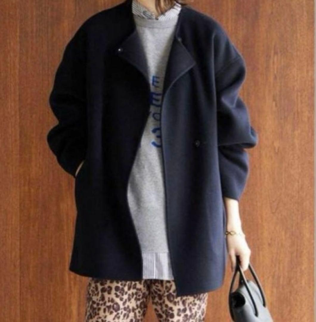 イエナSLOBE IENA ハミルトンショートコート ノーカラーコート