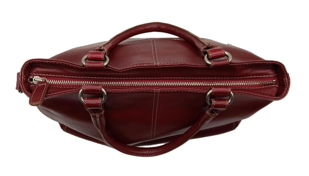 土屋鞄製造所 2wayギャザーショルダーバッグ ワインレッド系