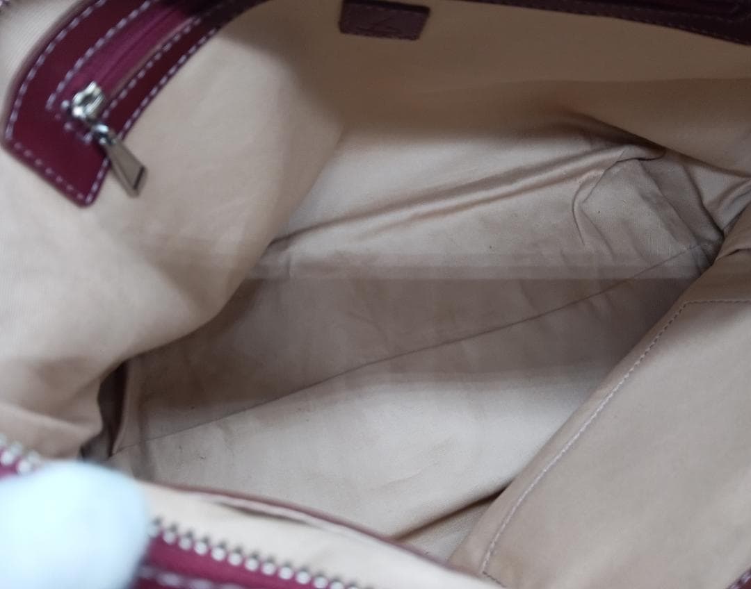 土屋鞄製造所 2wayギャザーショルダーバッグ ワインレッド系