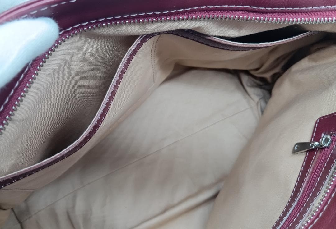 土屋鞄製造所 2wayギャザーショルダーバッグ ワインレッド系