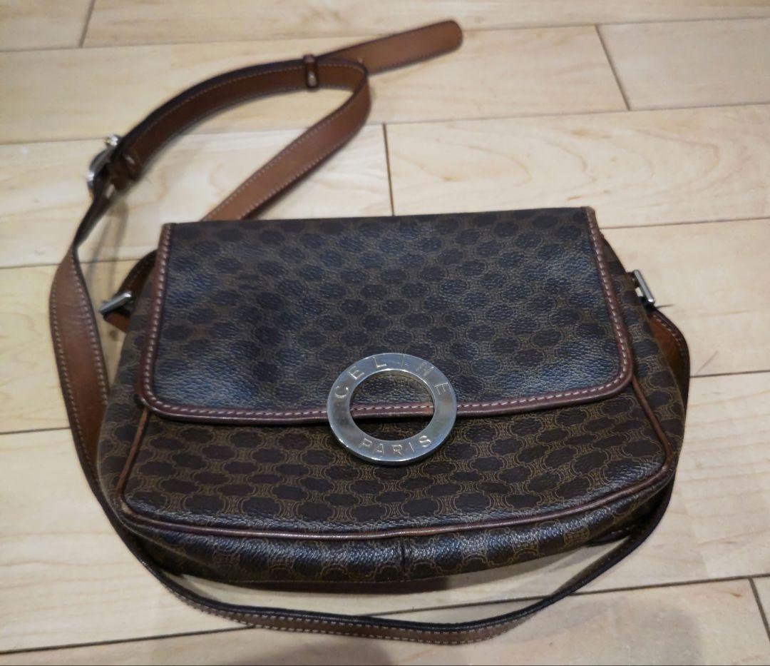 OLD CELINE マカダム ヴィンテージ ショルダーバッグ　サークルロゴ