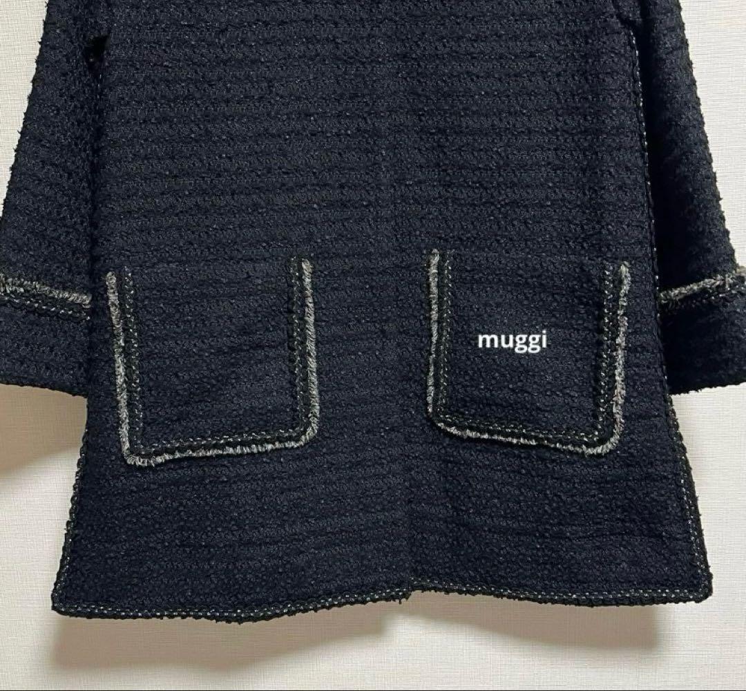 ボーダーズアットバルコニーツイード コートラメ 36ブラック