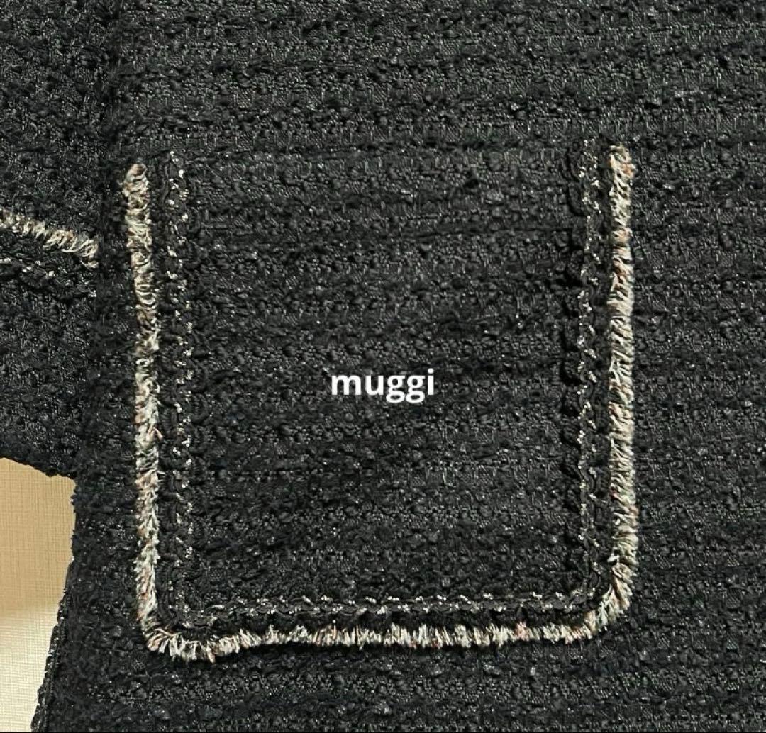 ボーダーズアットバルコニーツイード コートラメ 36ブラック