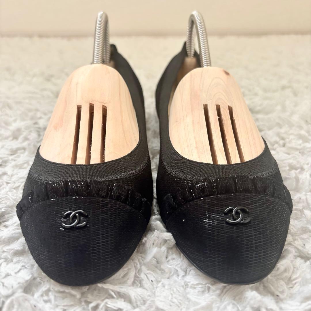 CHANEL バレエシューズ フラットシューズ ココマークブラック パンプス
