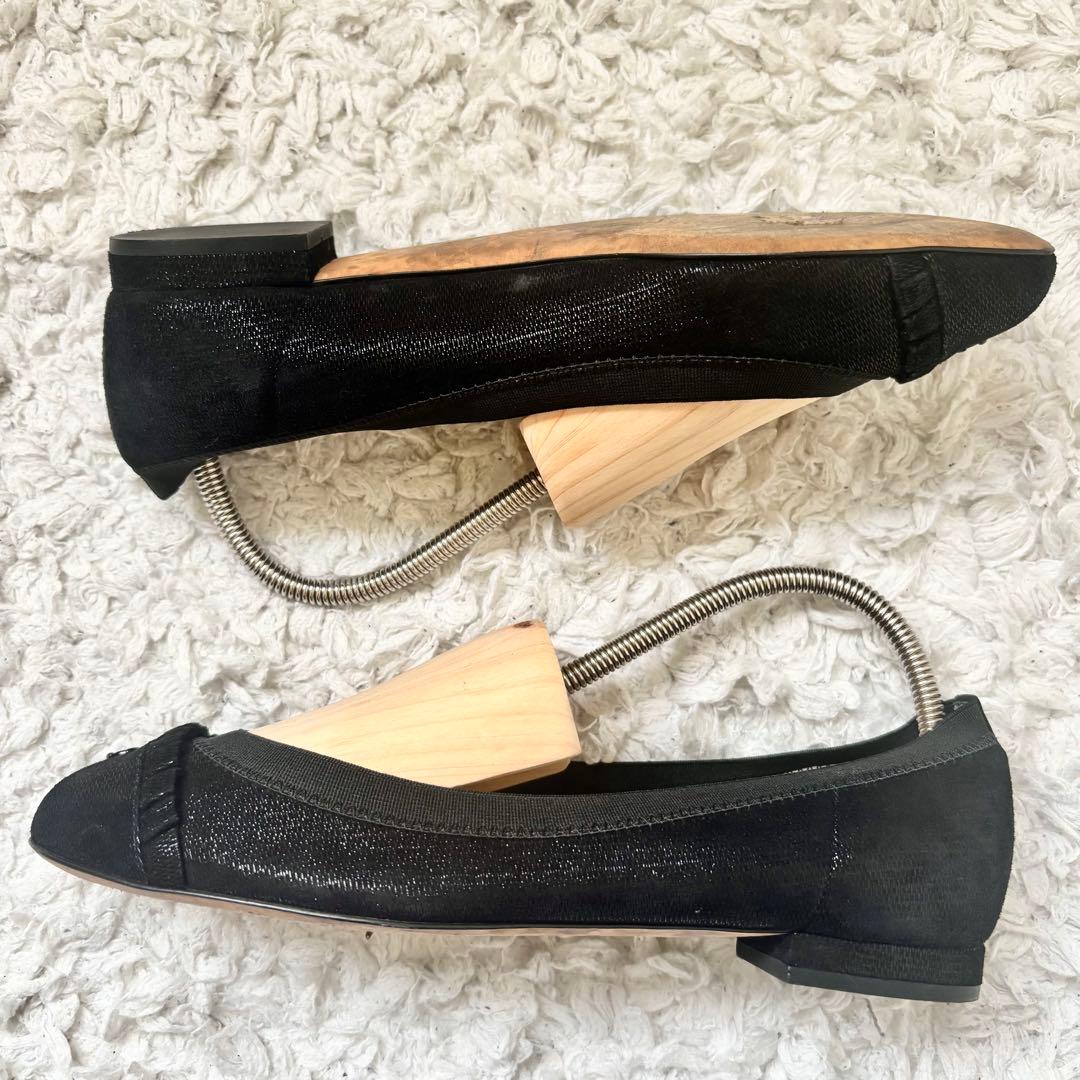 CHANEL バレエシューズ フラットシューズ ココマークブラック パンプス